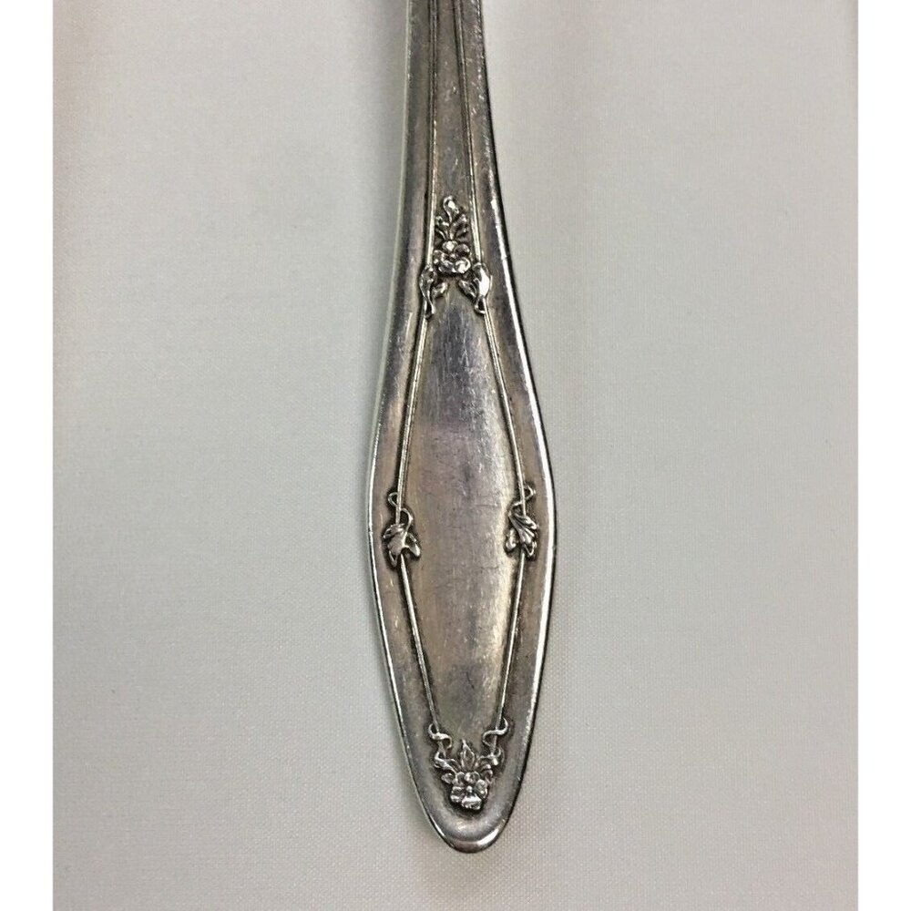 Antique 1915 De Sancy-Roseland Silverplate Meat Fork 8" Holmes & Edwards IS